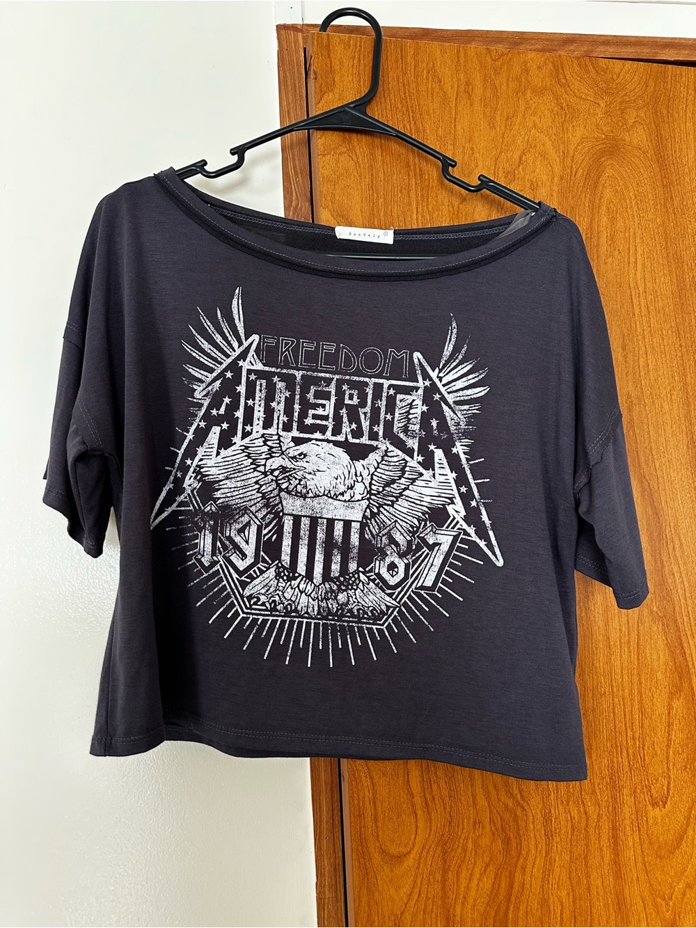 Freedom America Graphic Boxy Crop Top